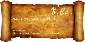 Neuschloss Csát névjegykártya